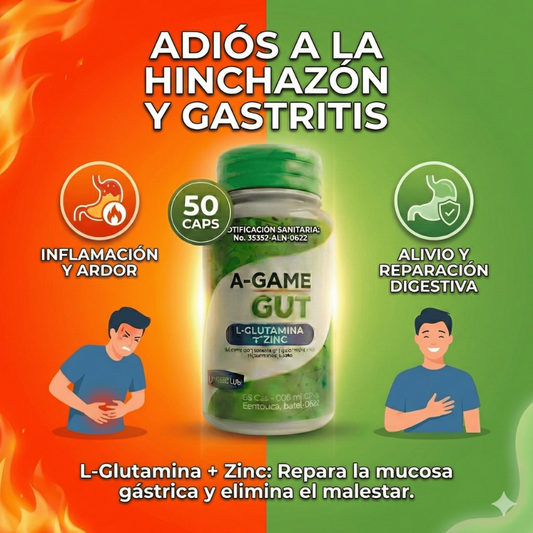 A-GAME GUT | Reparador Digestivo y Muscular | 50 Cápsulas